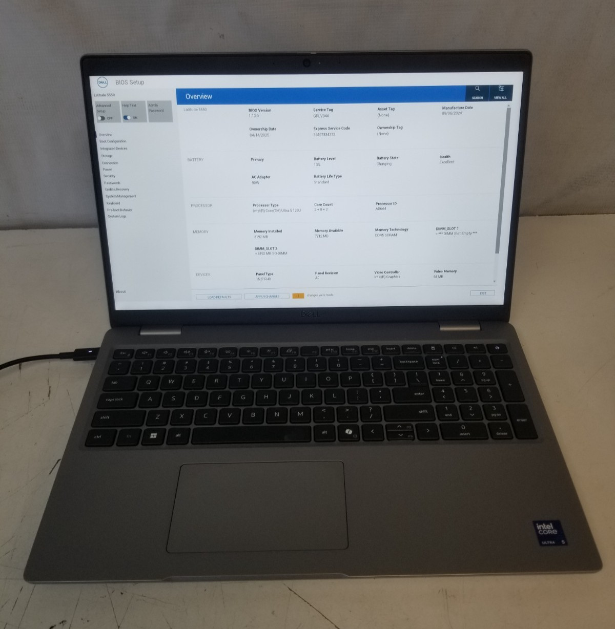 Dell Latitude 5550 / Intel Core Ultra 5 125U / 8GB RAM / No SSD / FREE DELIVERY