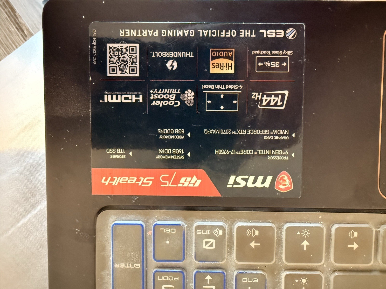 MSI GS75 Stealth 17.3 inch (1 TB, Intel Core i7 9th Gen., 2.60 GHz, 16 GB)…