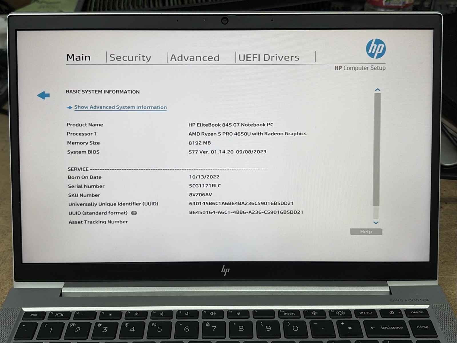 HP ELITEBOOK 845 G7 AMD RYZEN 5 PRO 4650U 8GB, No OS/SSD
