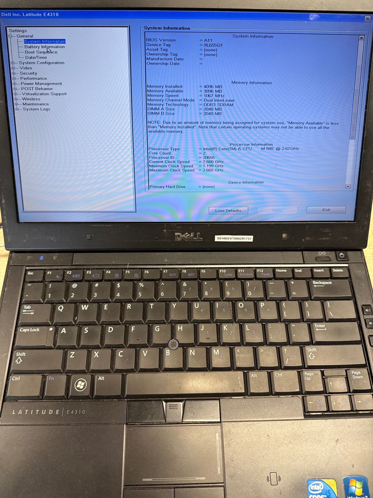 Dell Latitude E4310 13.3″ i5-580M 2.67GHz 4GB No Drive