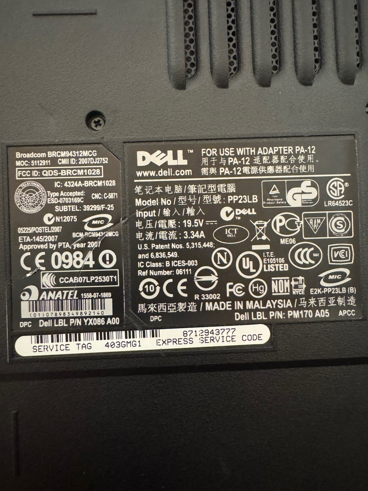 Retro Gaming Laptop Dell Vostro 1000 AMD 1.9GHz 2GB 80GB ATI Radeon Windows XP