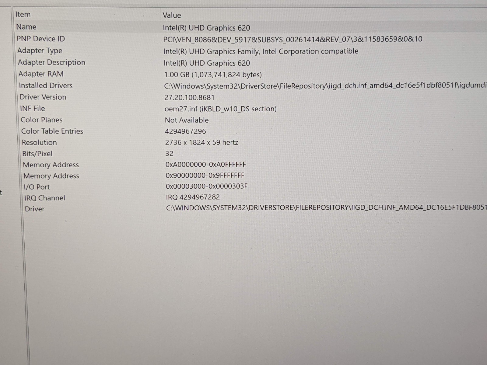 MS Surface Pro 6 1796 12.3″2736×1824 TOUCH Core i5-8th 1.7GHz 8GB 256GB SSD W11P