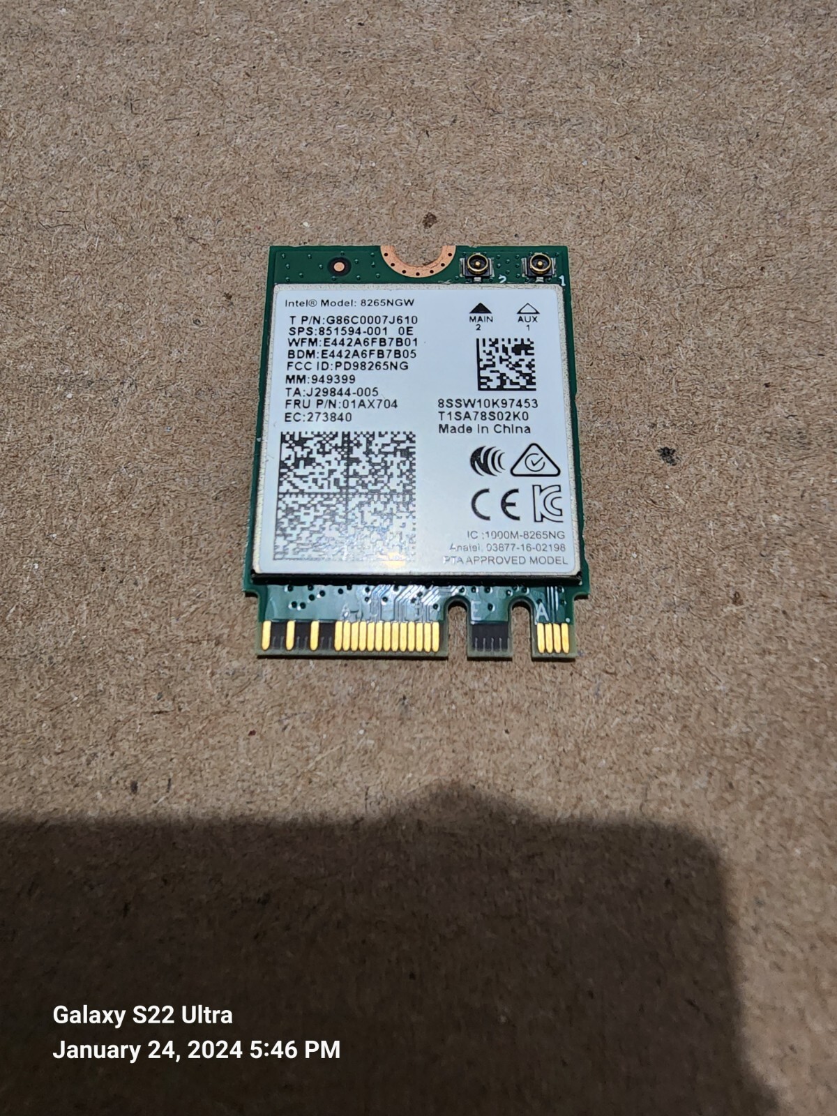 LENOVO IDEAPAD 710S PLUS 13.3” 80YQ0007US, oem Wi-fi Wireless Bluetooth Card
