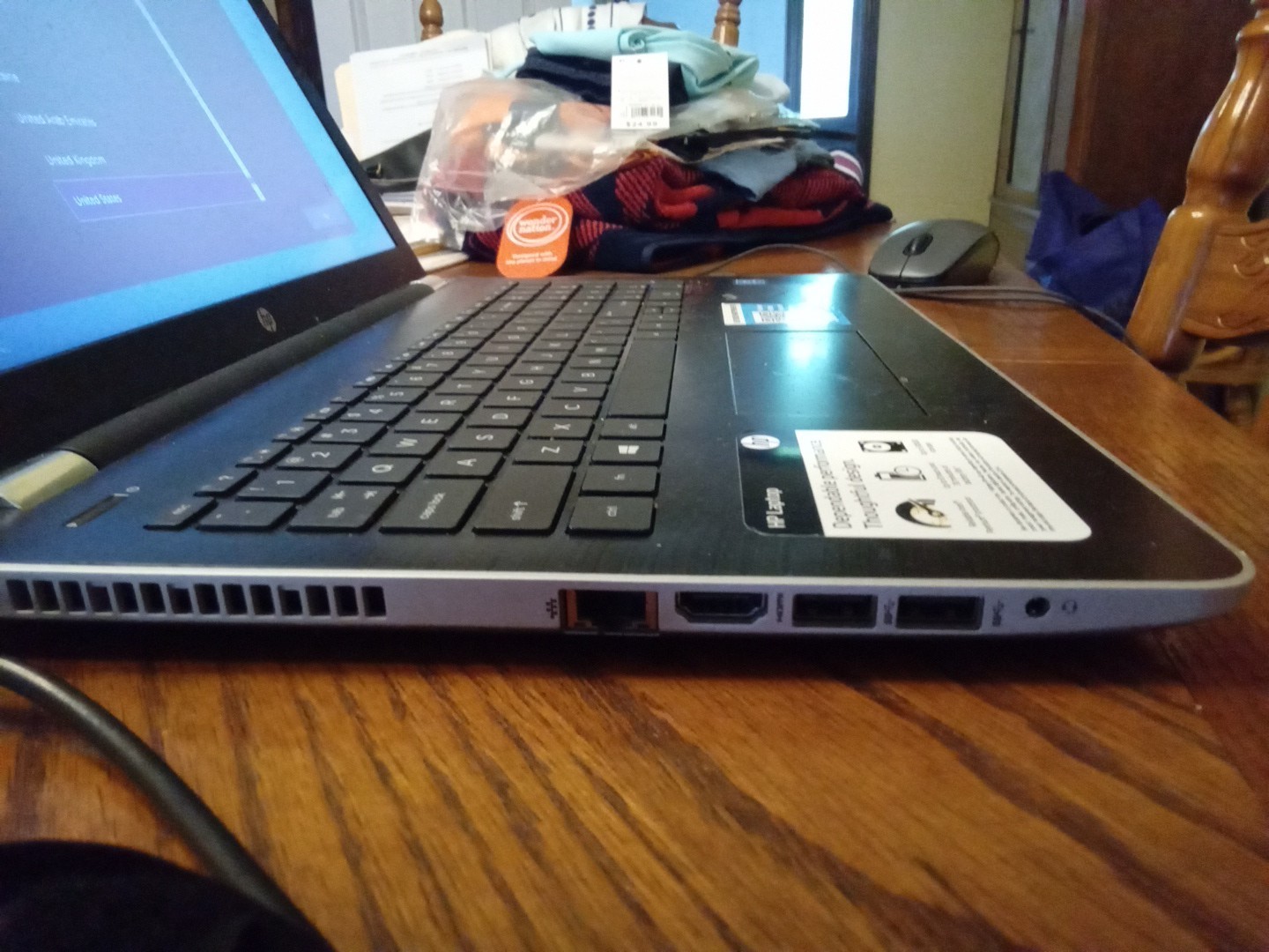 HP Pavilion Laptop Silver Model # 15bs061st, 500gb, 8gb Ddr3l