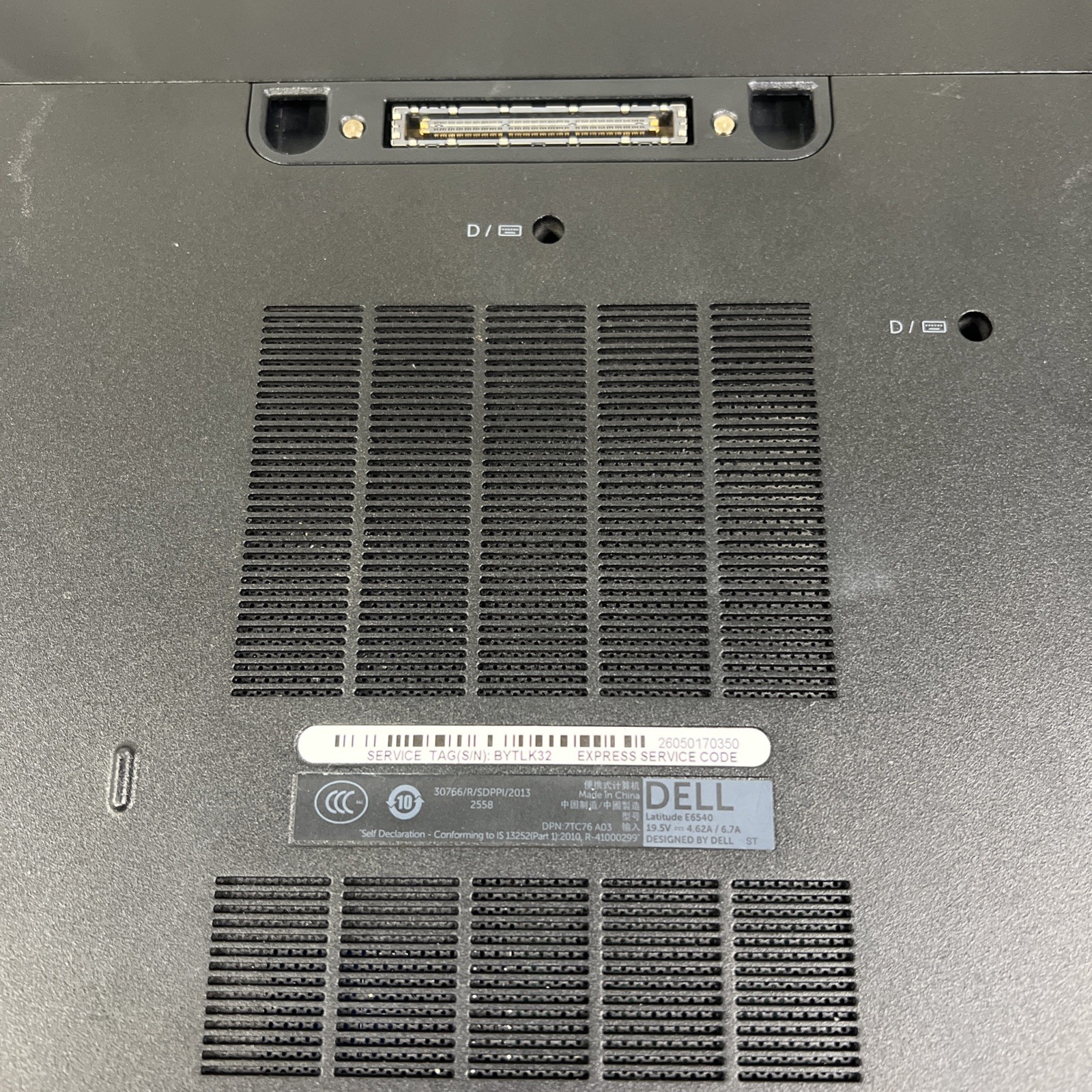 Dell Latitude E6540 i7-4610M CPU 3.0GHz 4GB RAM – No HDD/SSD No OS