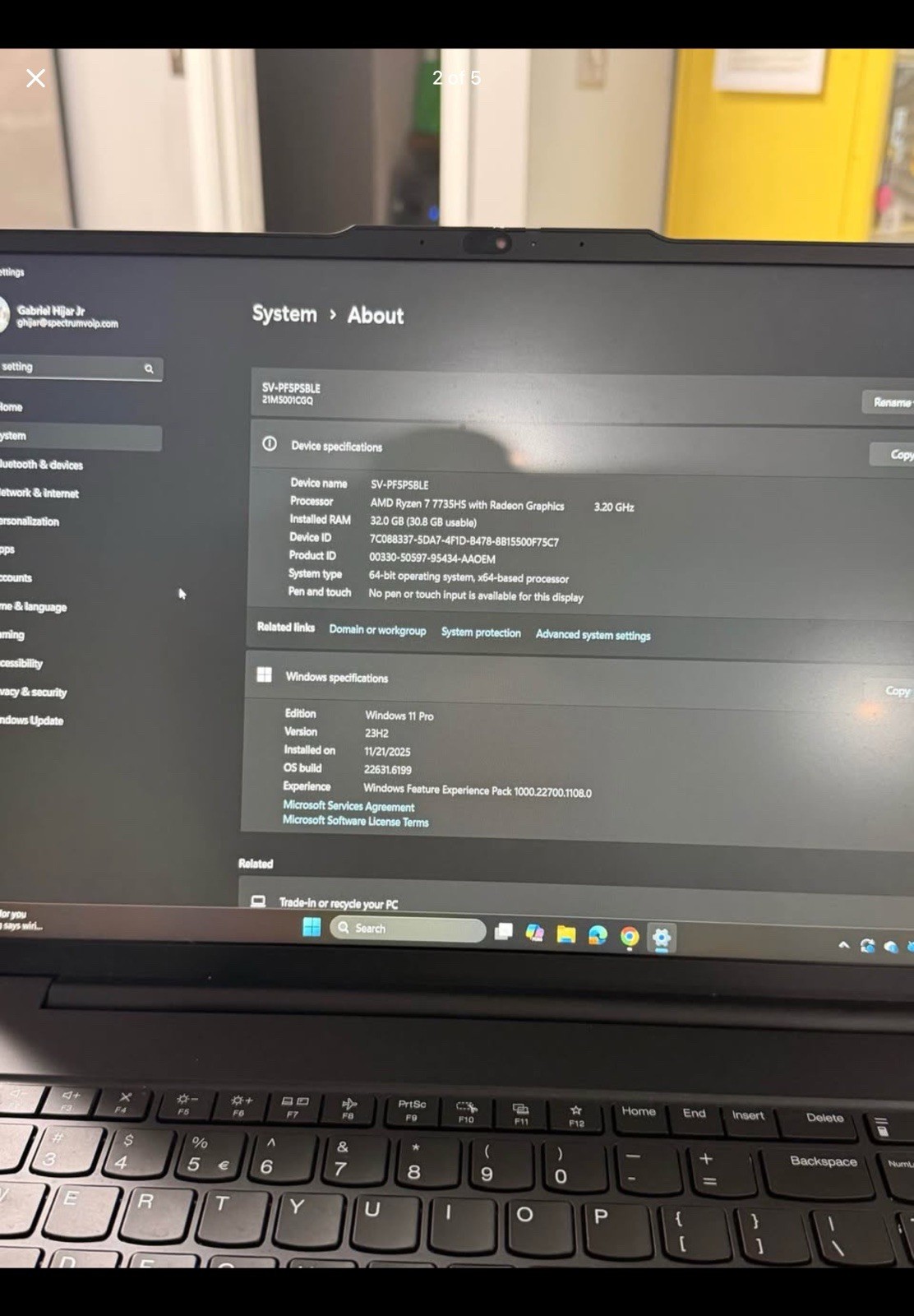 Lenovo ThinkPad 16-17in Ryzen 7 7735HS 32GB 1TB SSD Win 11 Pro Black