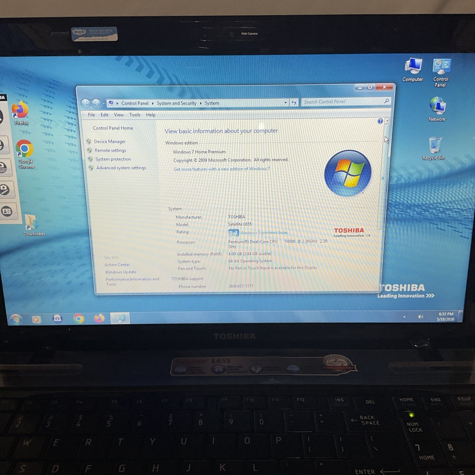 Toshiba Satellite L655-s5061 Working With Charger No Battery