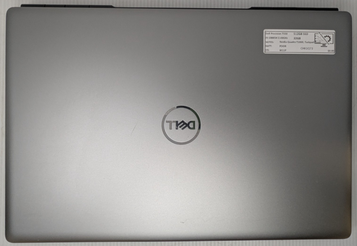 Dell Precision 7550 15.6″ i9-10885H 2.40GHz 32GB 512GB SSD W11P T1000 CHK1Q73