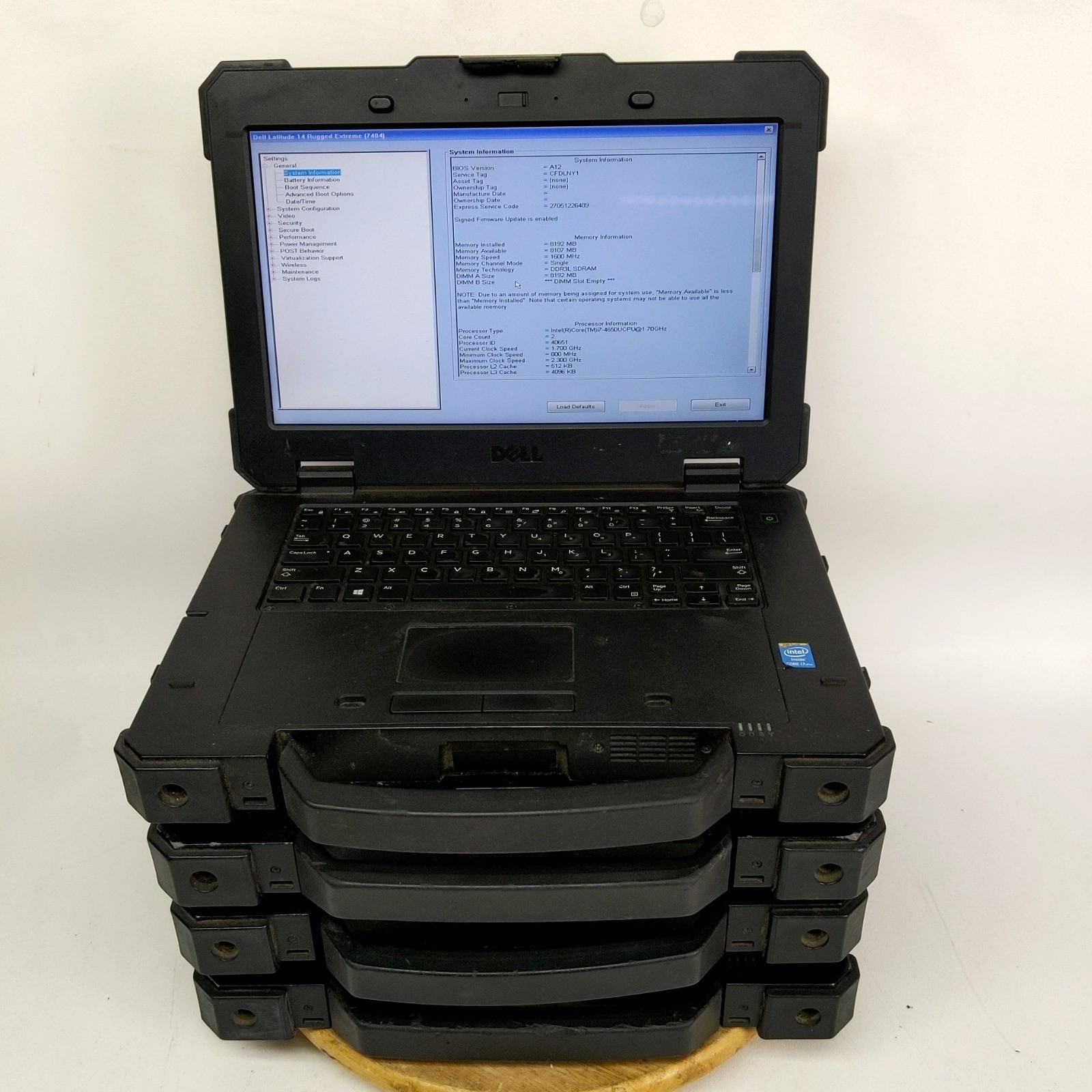 Lot of 4 Dell Latitude 7404 Rugged Extreme i7-4650U 8GB RAM No HDD Tested