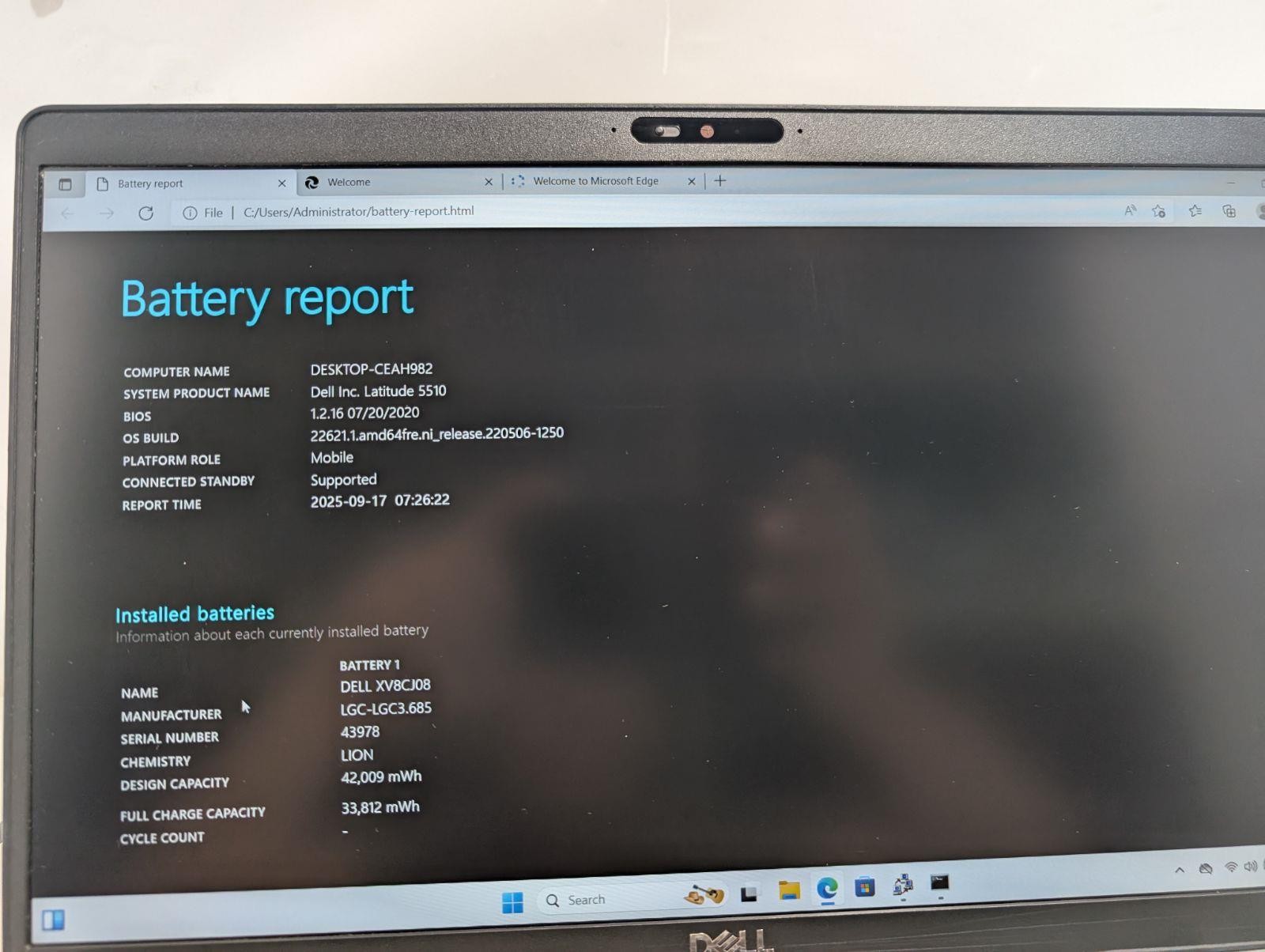 Dell Latitude 5510 15.6″ Intel i5-10310U 16GB RAM 256GB SSD Win 11 Pro GRADE B