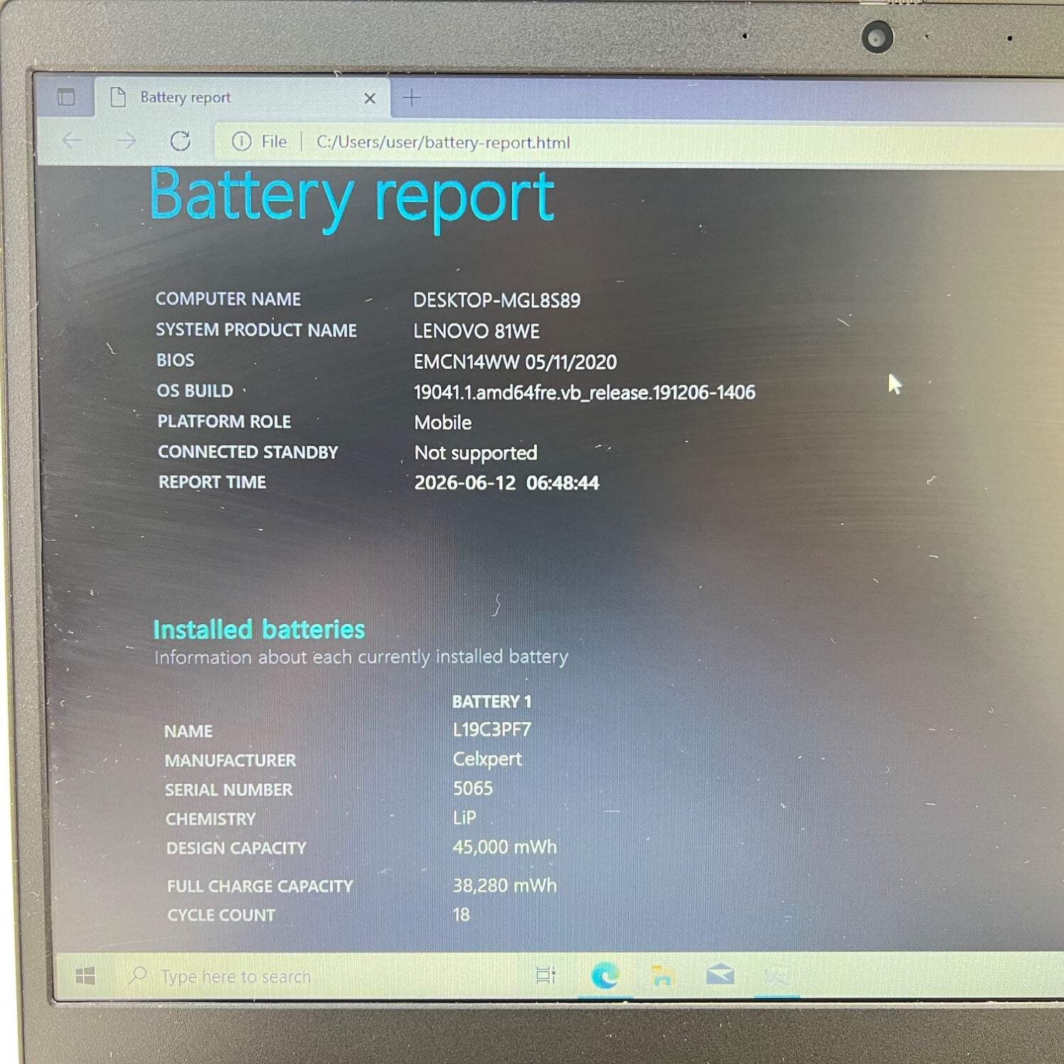 Lenovo IdeaPad 3 I5IIL05 15.6″ i3-1005G1 1.2GHz 4GB RAM 128GB SSD