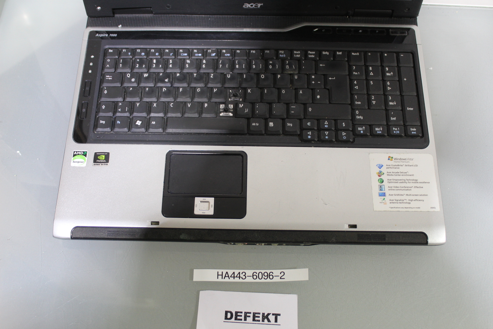 Acer Aspire 7000 series MS2195 AMD sempron Nvidia Geforce go 6100 *faulty* (HA44