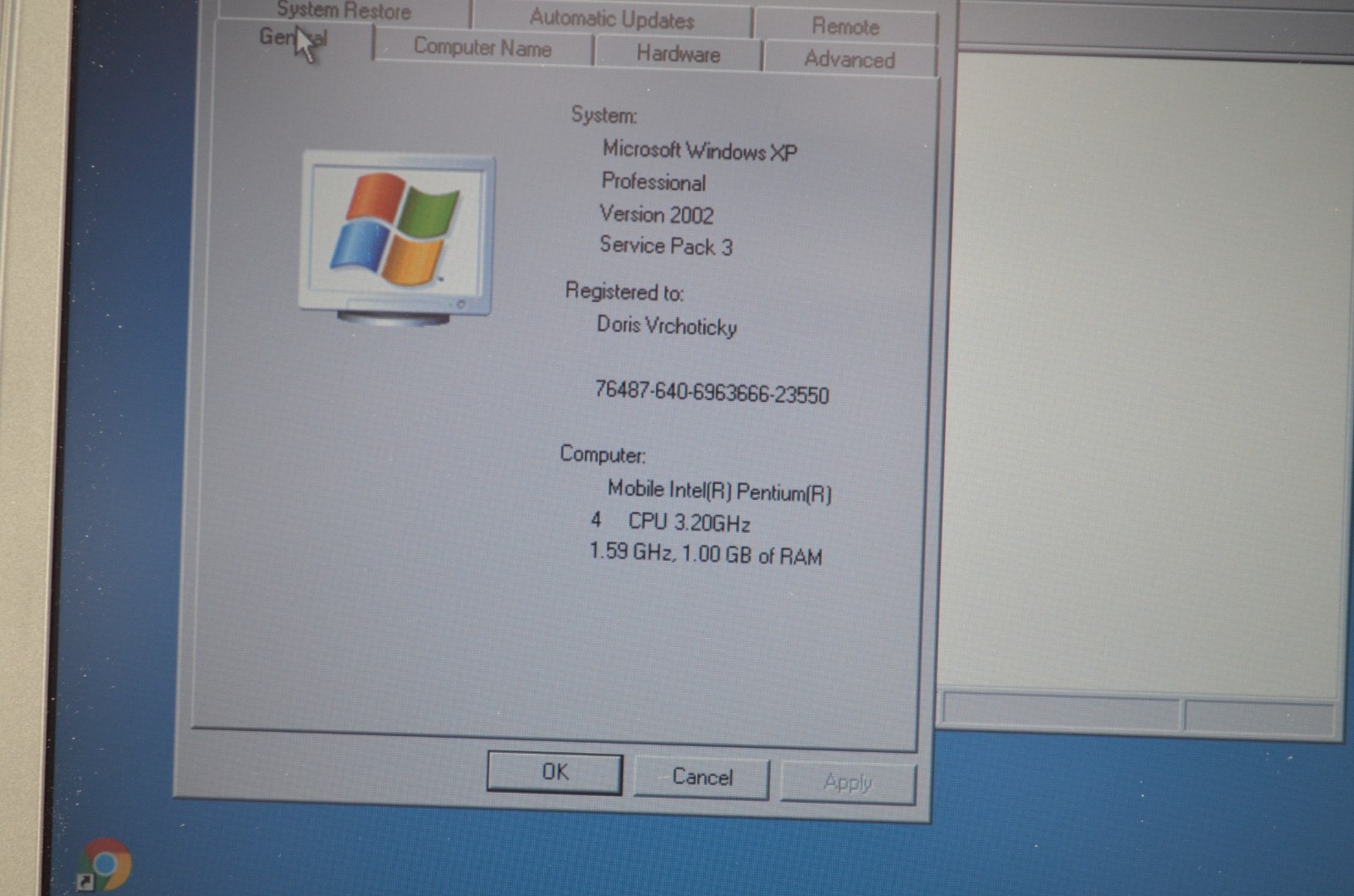 Dell Insprion 5150 15″ P4 3.20GHz 1GB Ram 80GB HDD Volari Graphics Windows XP