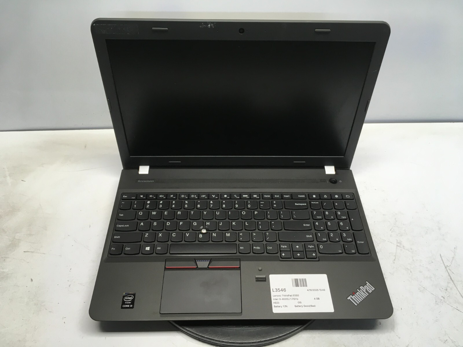 Lenovo ThinkPad E550 Intel i3-4005U 1.7GHz 4 GB NO HDD