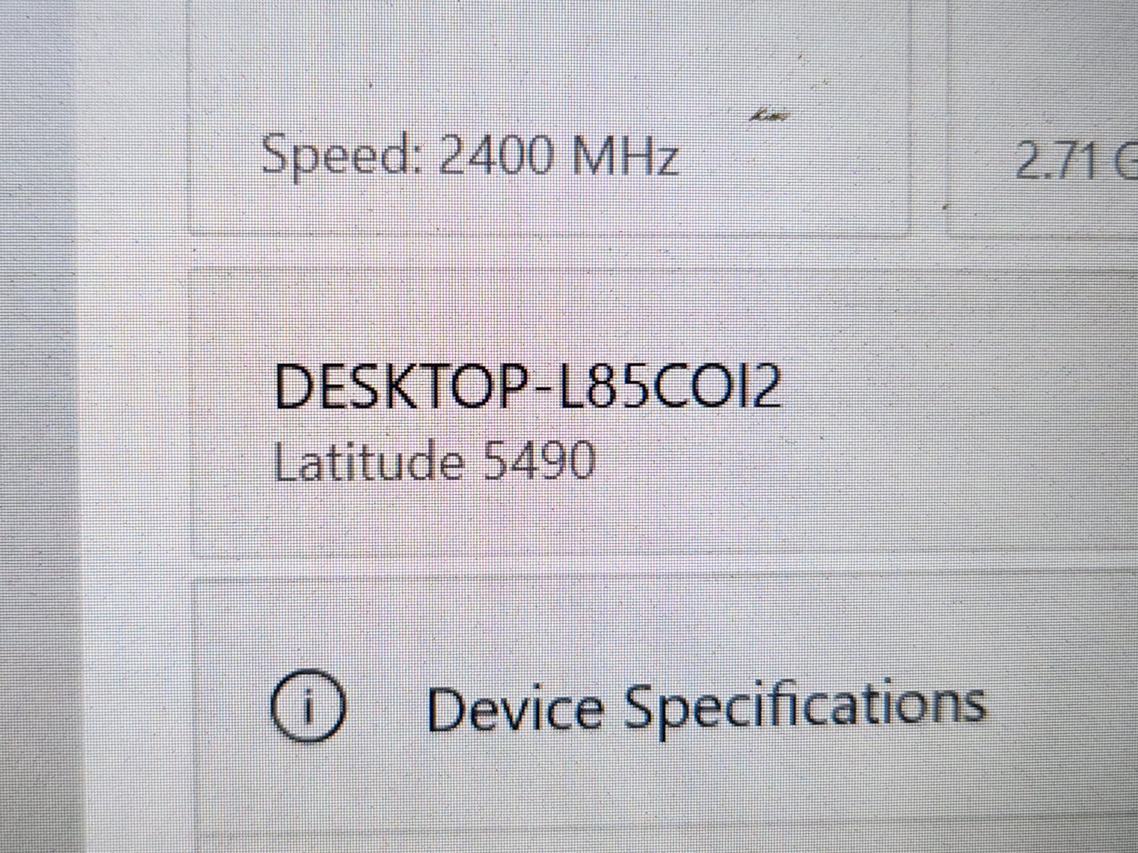 Dell Latitude 5490 Laptop i5-7th Gen @ 2.6 GHz 4GB RAM 128GB SSD W10P