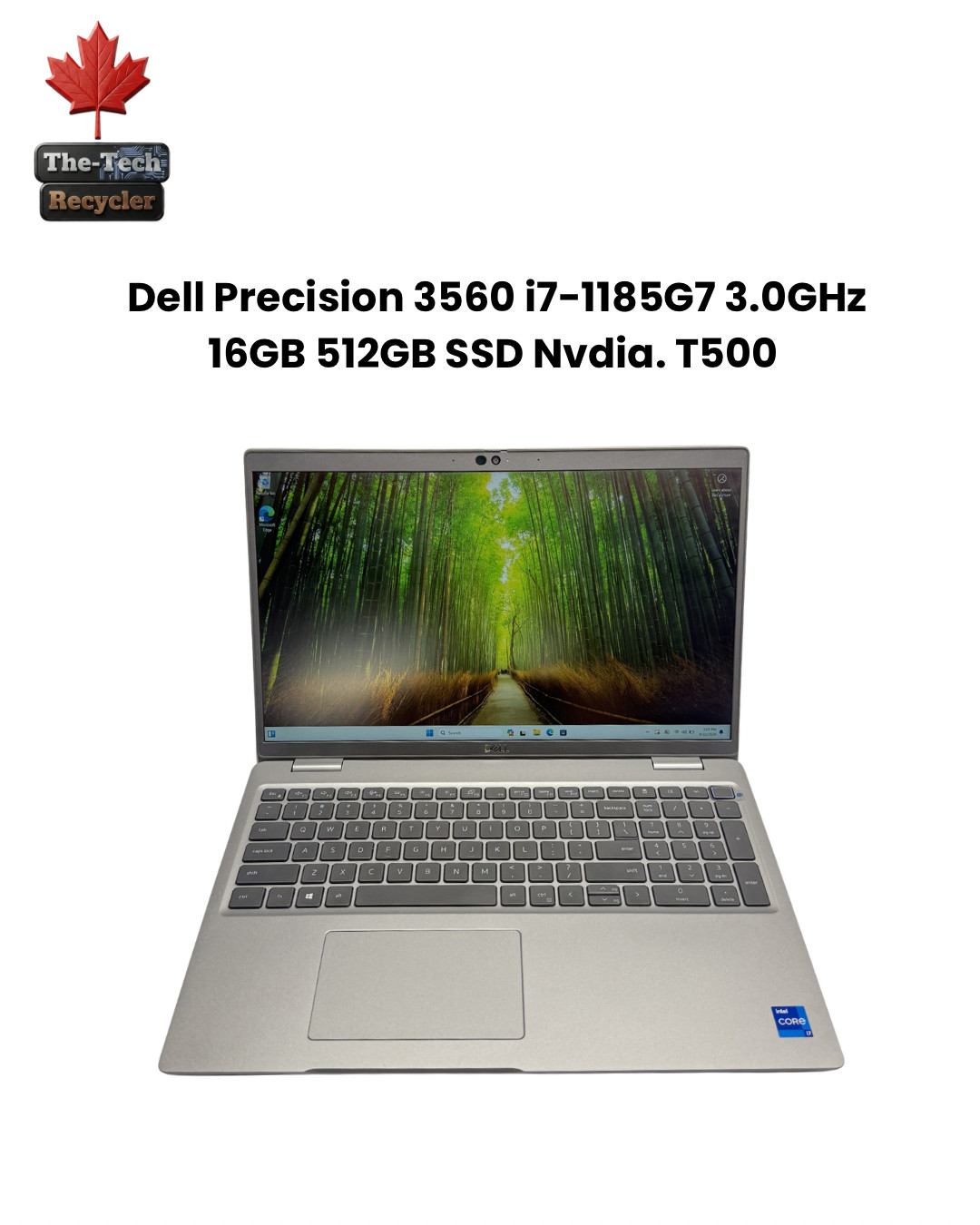 Dell Precision 3560 i7-1185G7 3.0GHz 16GB 512GB SSD Nvi. T500 EXCELLENT BATTERY~