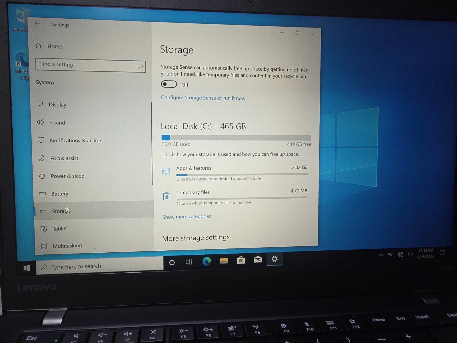 Lenovo ThinkPad T470 14 in (512GB, Intel Core i5 7th Gen., 2.6GHz, 16GB) Laptop