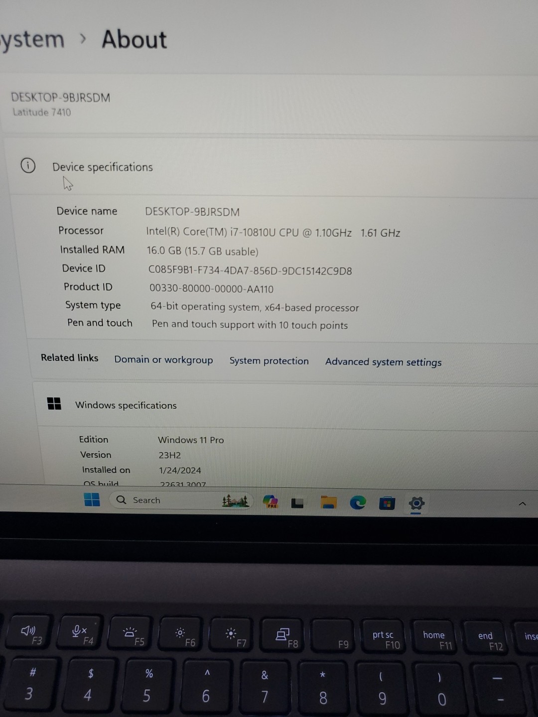 Dell-Latitude 7410 2-IN-1 i7-10810U 1.61GHz 16GB RAM 256gb win 11 read