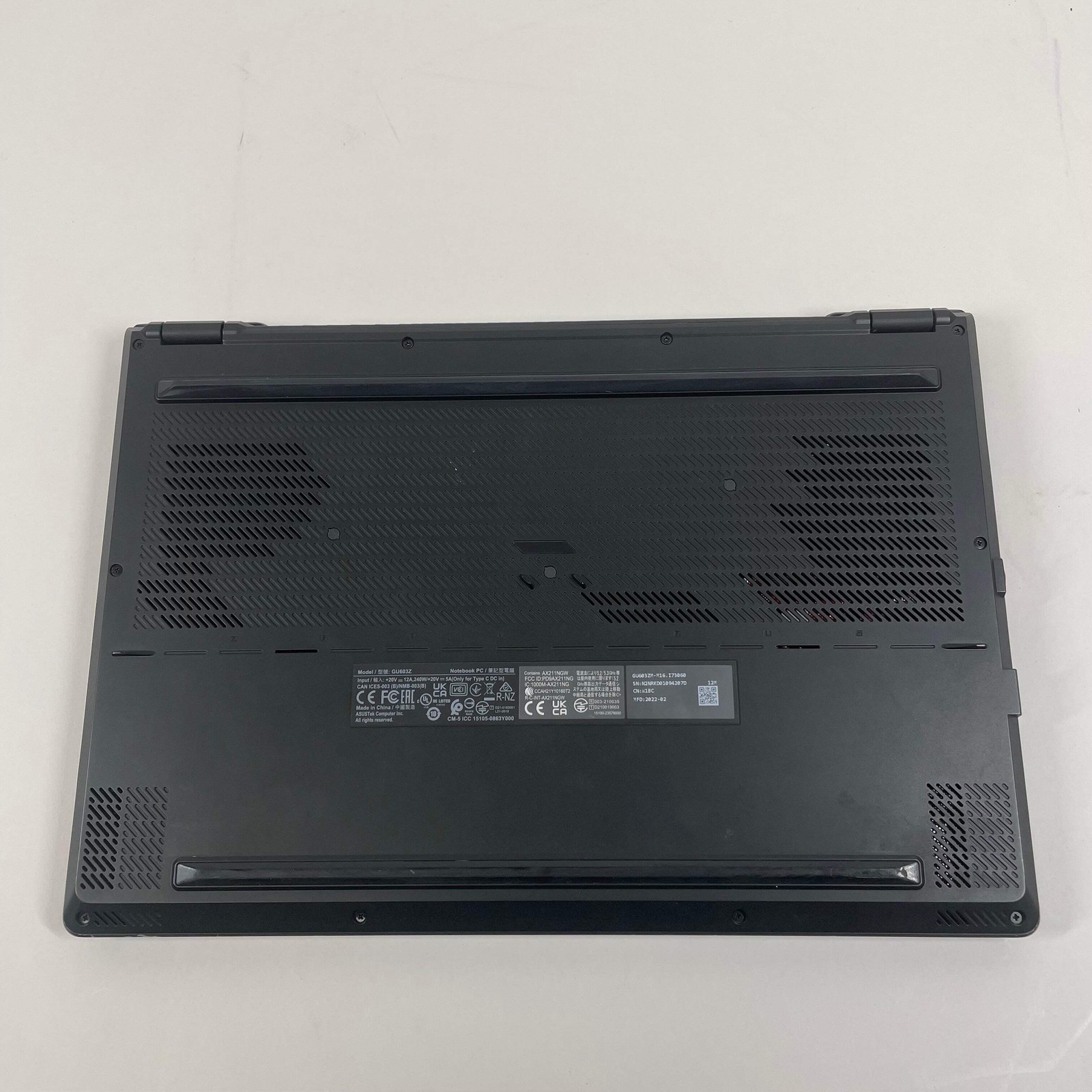 Asus ROG Zephyrus M16 GU603Z 16″ i7-12700H 16GB RAM 512GB SSD GeForce RTX 3060