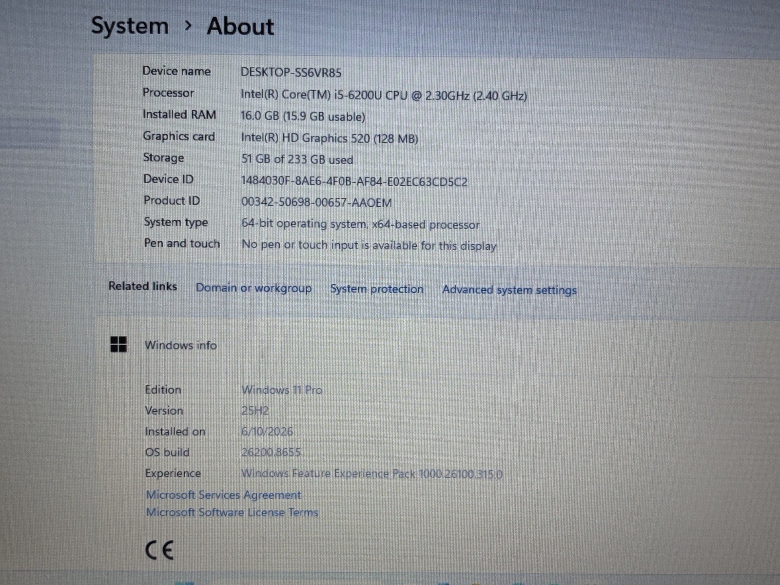DELL LATITUDE 3570 15.6” HD INTEL i5-6200U 16GB RAM 250GB SSD WINDOWS 11 PRO