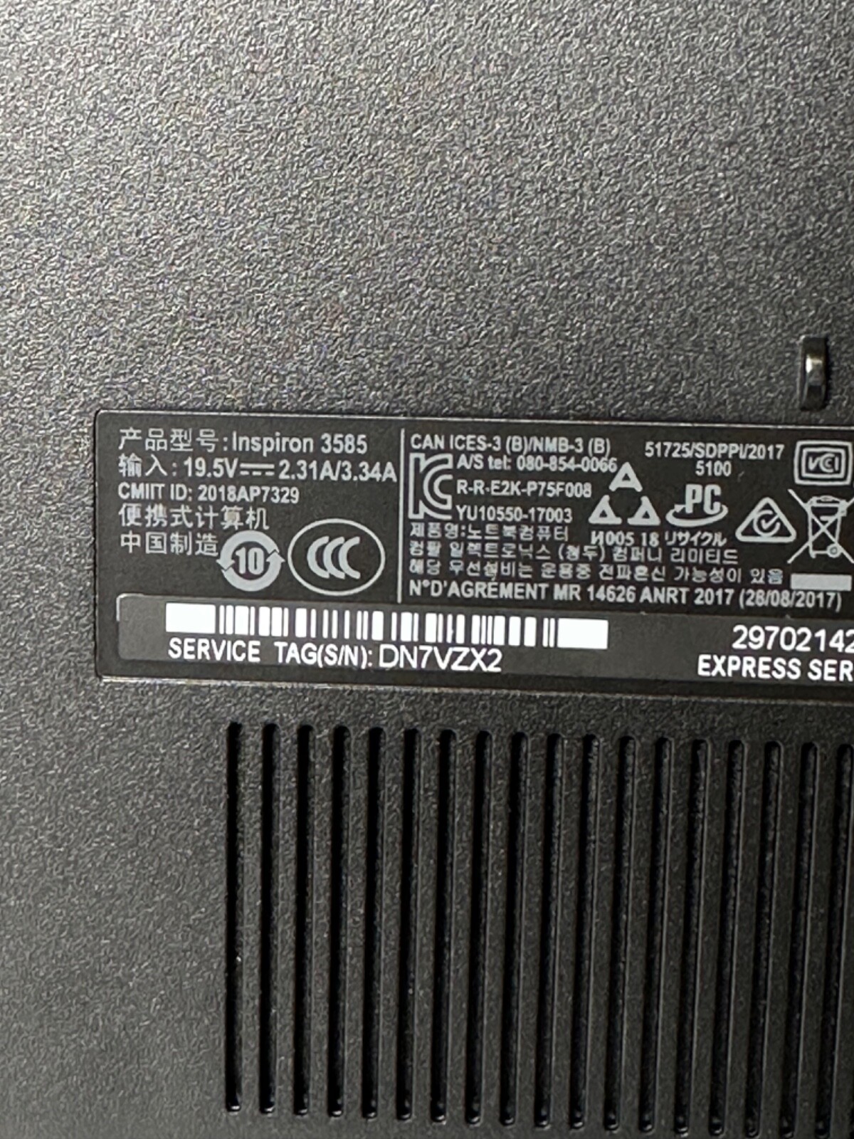 Dell Inspiron 3585,AMD Ryzen 3 2200U, 2.00GHz, 8GB RAM, 256GB SSD, (NOT OS)