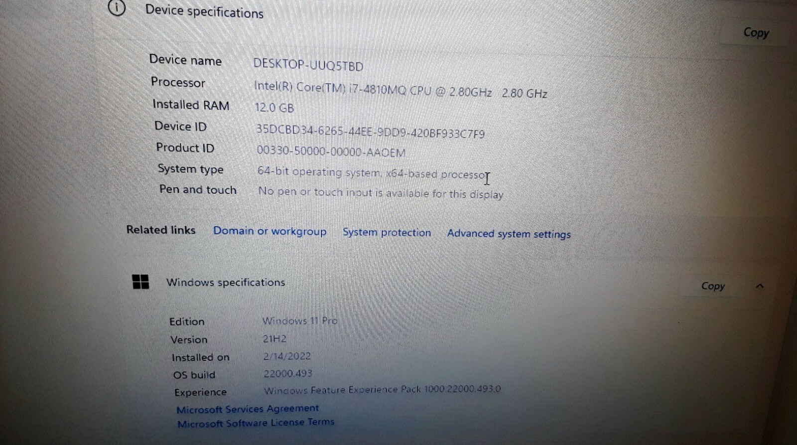 MSI GT70 Cyberpowerpc Fangbook laptop I7-4810mq 2.8-3.8Ghz 12GB 512GB “P5000”