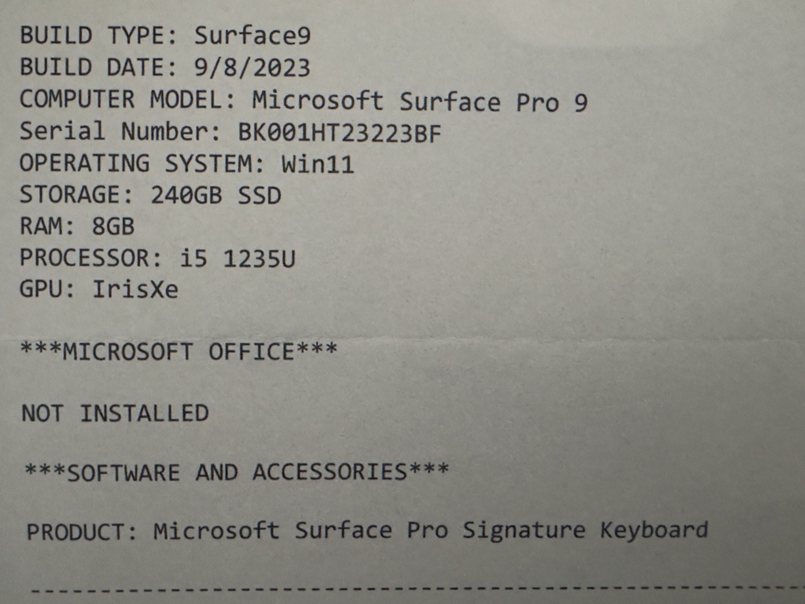 MS Surface Pro 9 | 13″ | Intel i5 | 8GB DDR5 | 256GB SSD | WIN11 | Keyboard