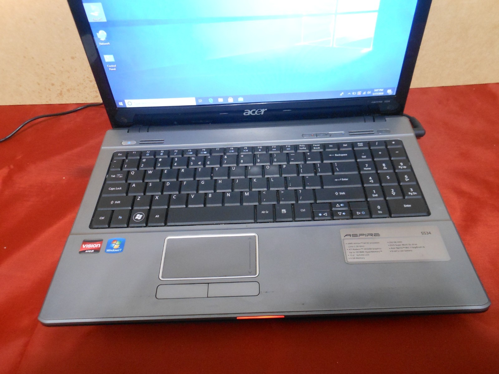 ACER LAPTOP 5534 AMD ATHLON X2 DUAL CORE PROCESSOR