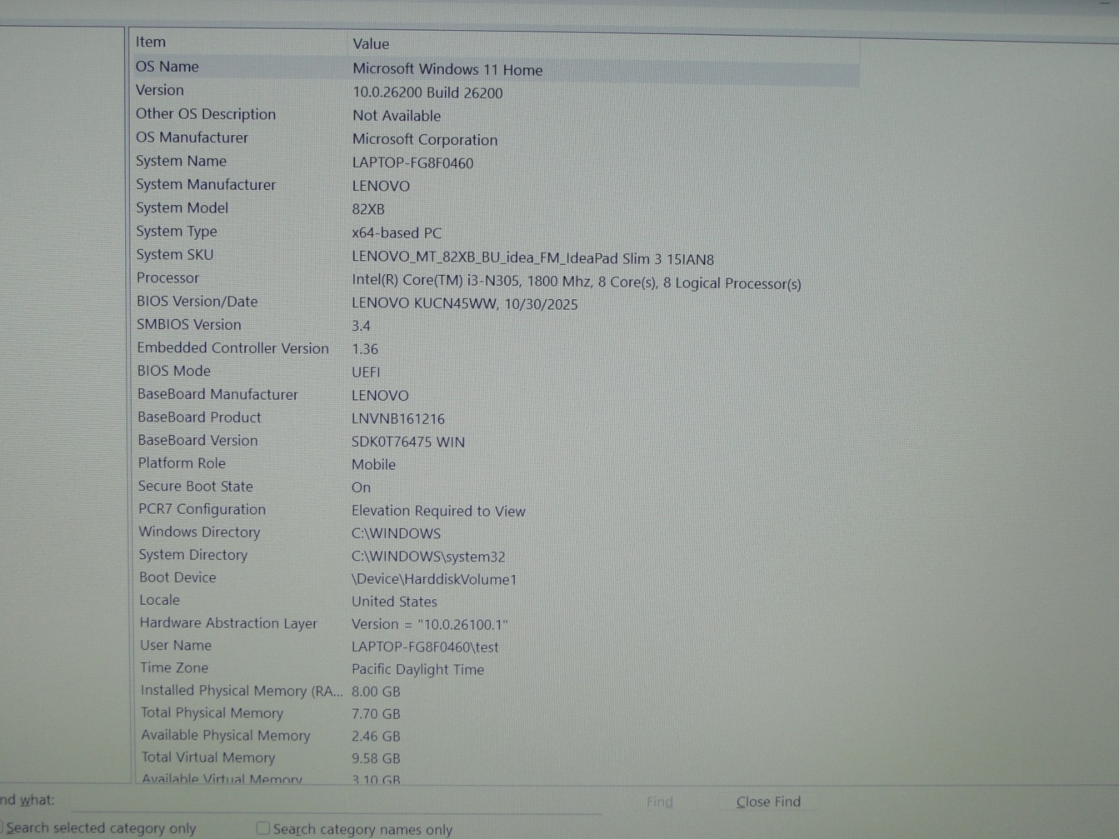 Lenovo IdeaPad Slim 3 15IAN8 15.6”FHD i3-N305 1.8GHz 8GB 128GB TP Win11Home+PA