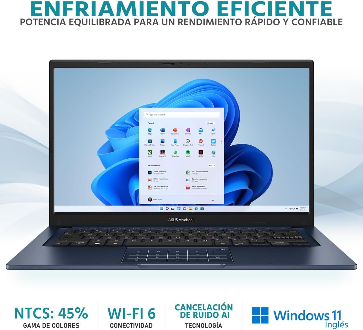 Asus Vivobook 14 – FHD – i5-1334U – 12GB RAM – 256GB SSD – Quiet Blue