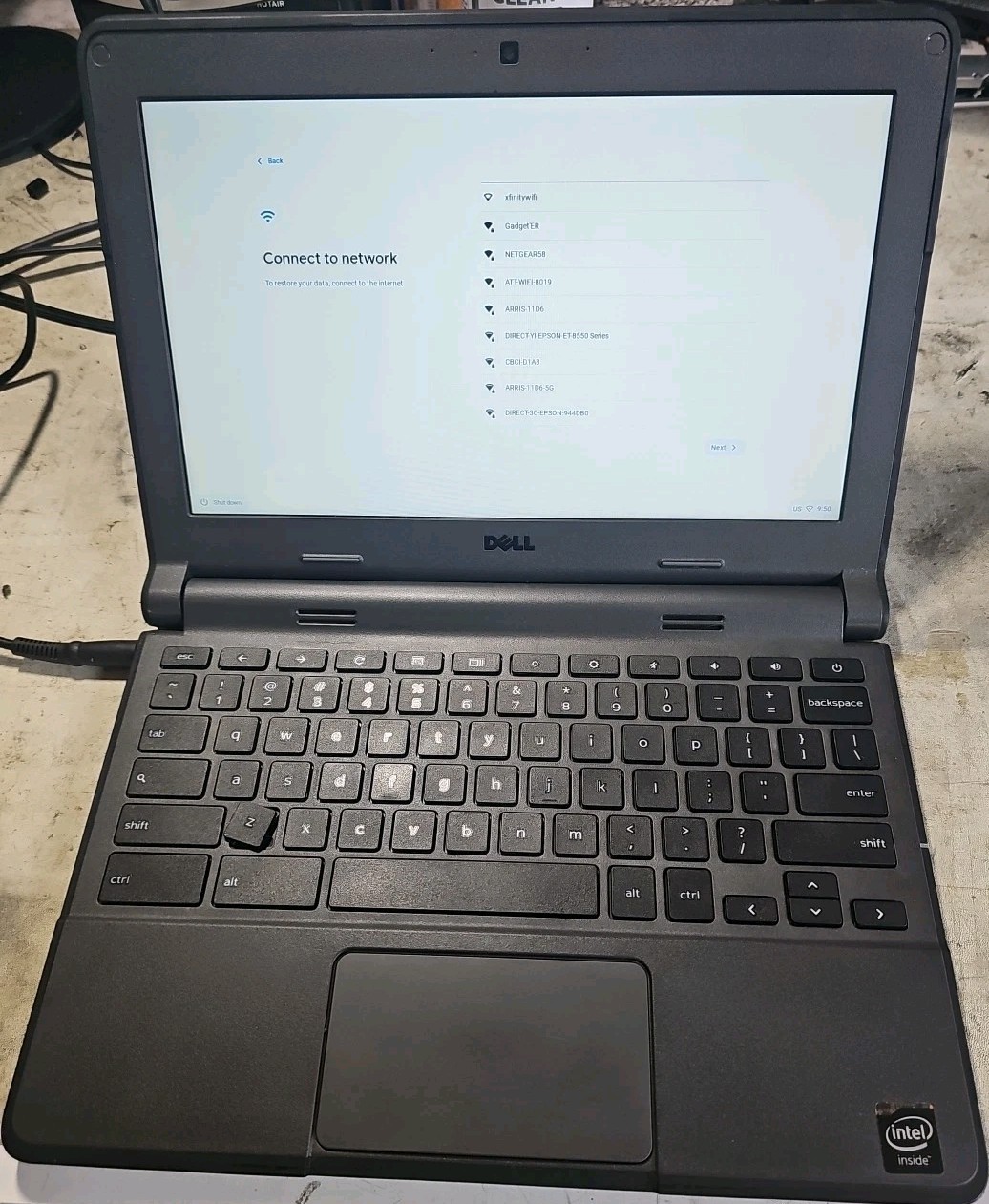 Dell Chromebook 11 P22T Intel Celeron, Works But Needs A New Battery As Is.