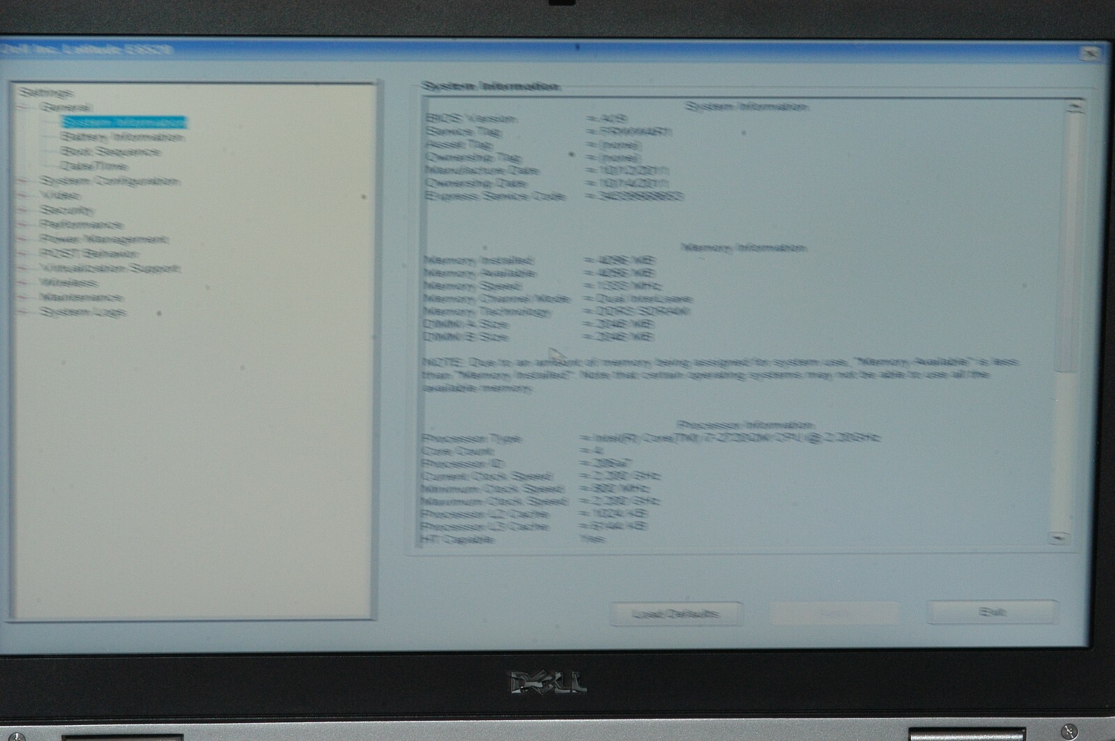 Dell Latitude E6520 Core i7-2760QM 2.40GHz 4GB 250GB HDD
