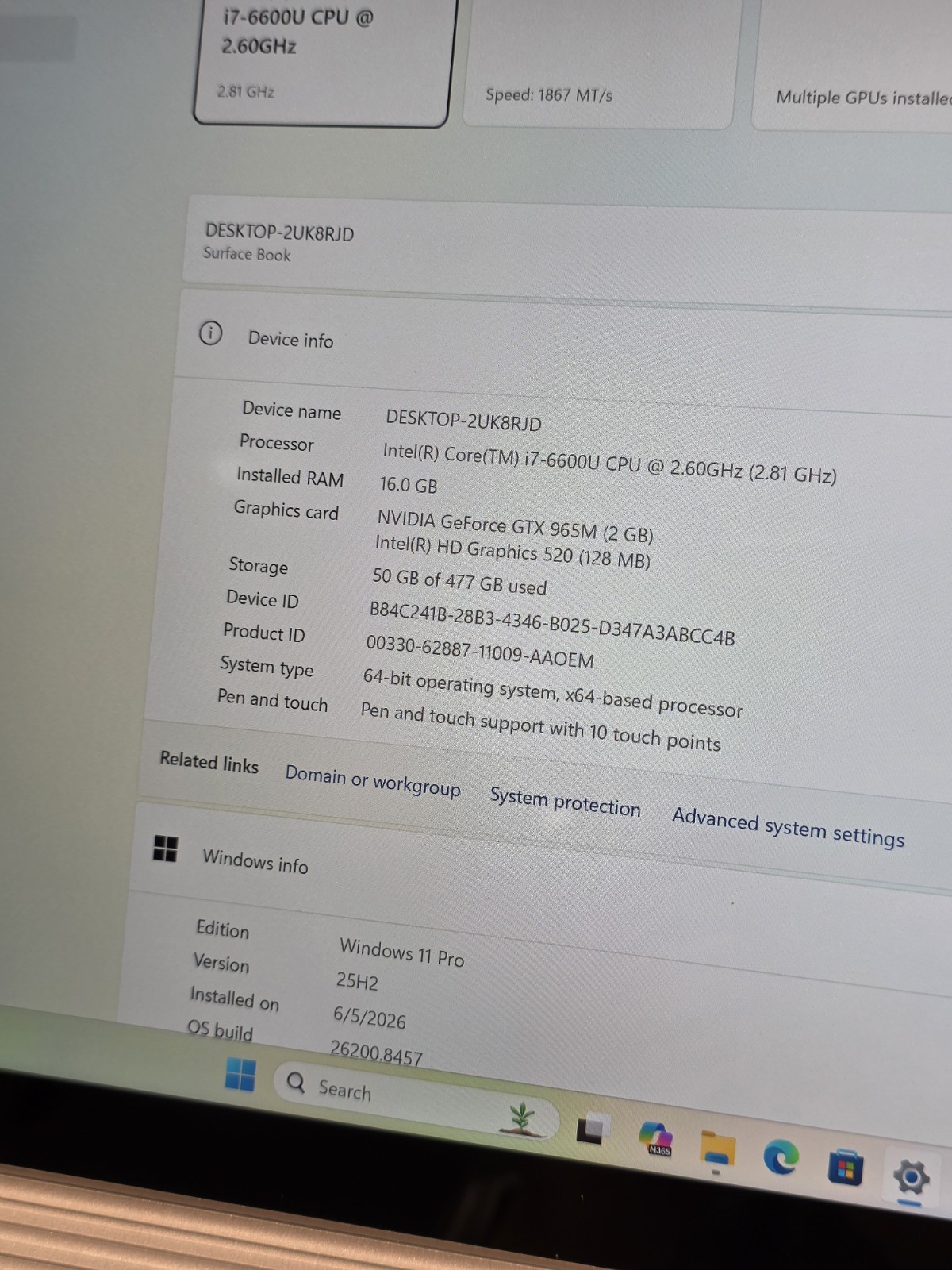 Microsoft Surface Book Intel Core i7-6600u 16GB RAM 512GB SSD with Dock