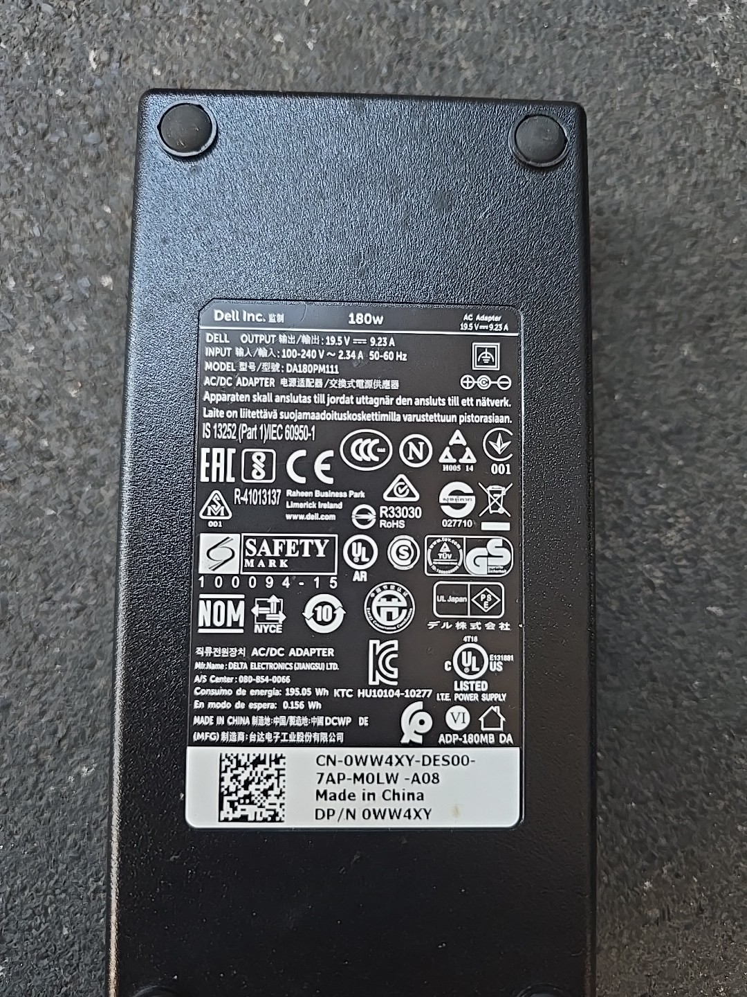 Dell D6000 Docking Station And A/C Adapter DA180PM111