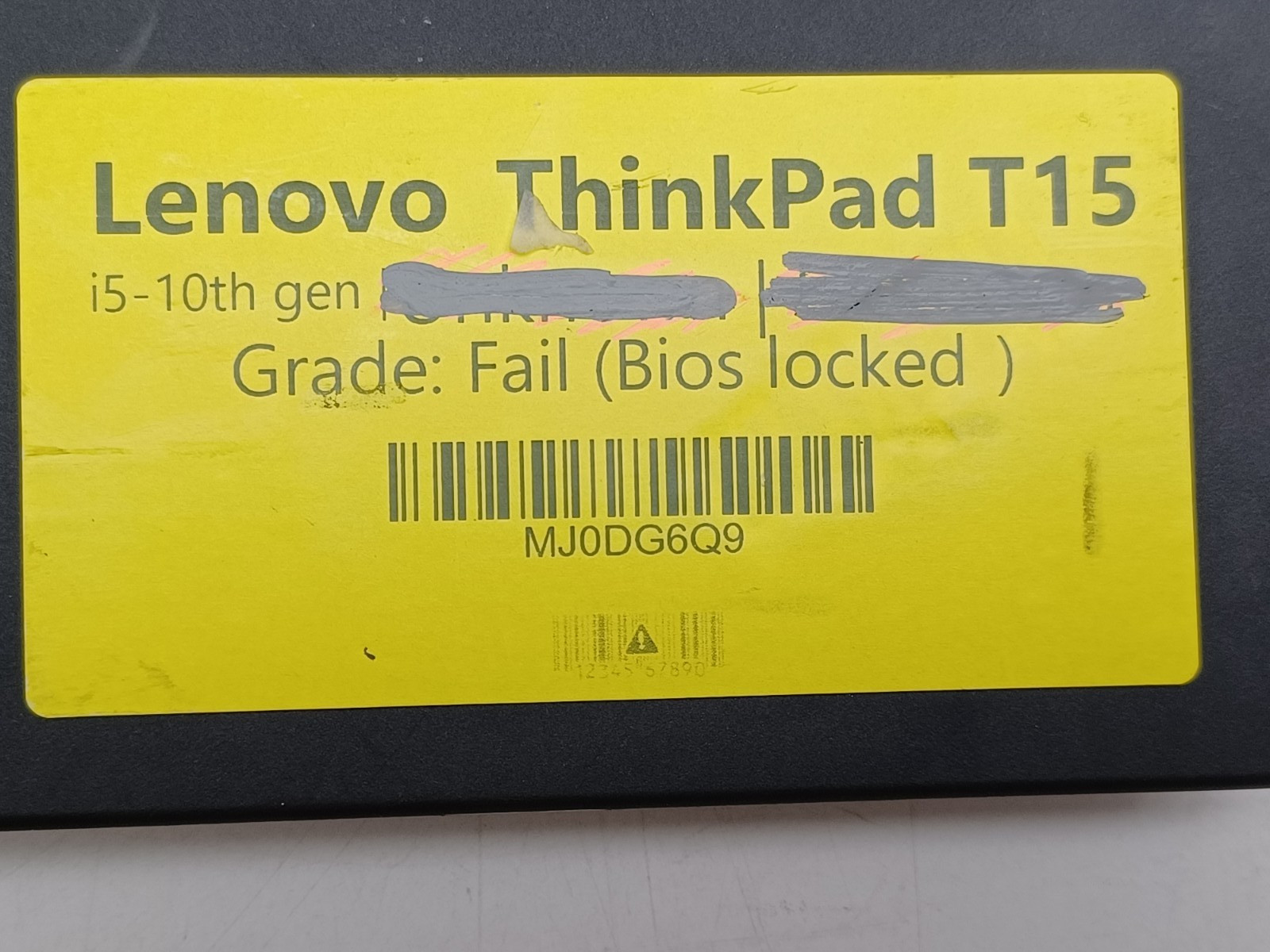 Lenovo ThinkPad T15 i5-10th gen No RAM No OS, No Storage, For parts/Repair