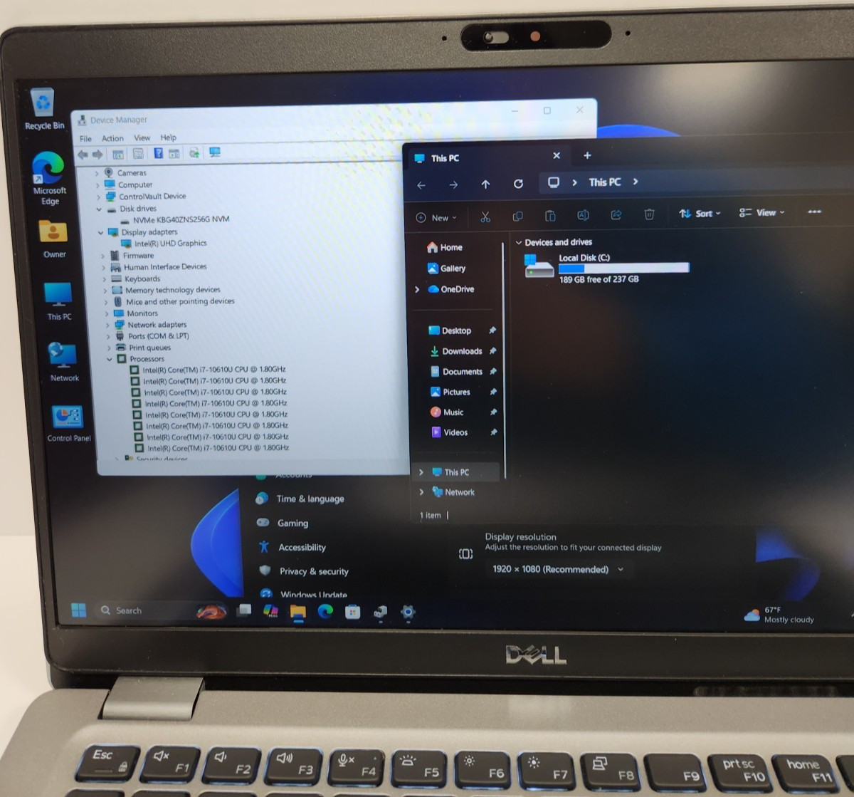 Dell Latitude 5310 Core i7-10610U, 16GB RAM, 256GB NVME Win11 PRO #0485