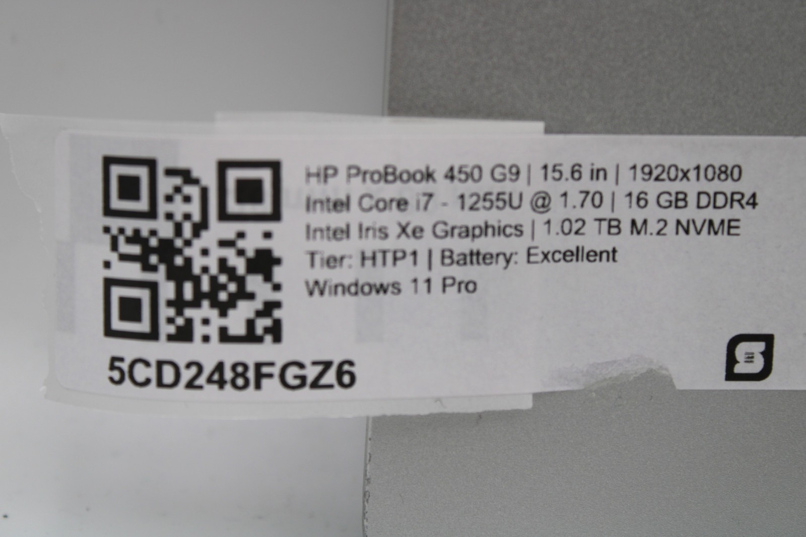 HP ProBook 450 G9 i7-1255U @ 1.7 GHz 16 GB RAM 1 TB SSD Win11Pro