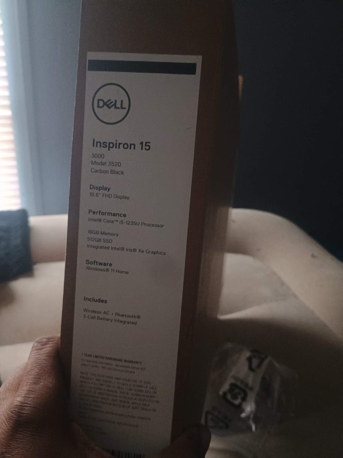 Dell Inspiron 15 3520 15.6” (256GB SSD, Intel Core i5 11th Gen., 4.50 GHz, 8GB)