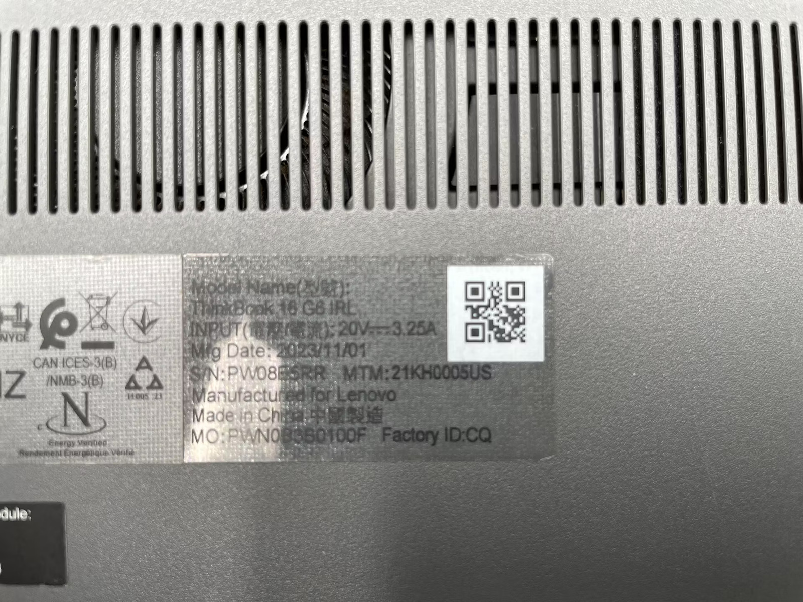 Lenovo ThinkBook 16 G6 IRL Used 16″ (i5-1335U-16GB-256 GB NVMe)