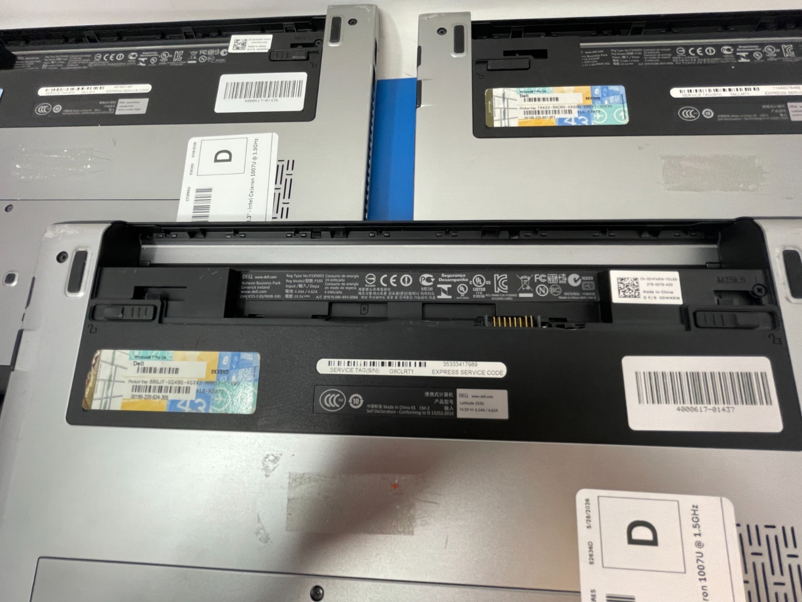 FOR PARTS: 5 Dell Latitude 3330 Intel Celeron 1007U 2GB RAM 320 GB HDD