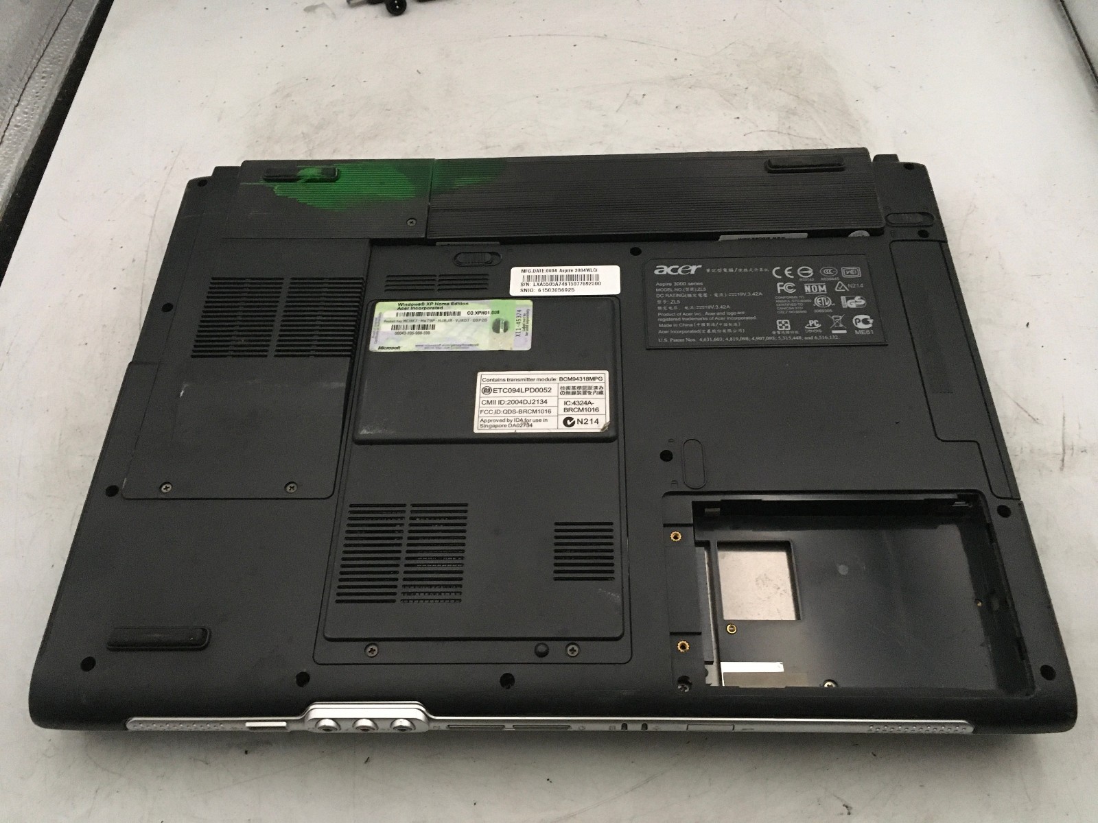 ACER ASPIRE 3000 ZL5 – BOOTS TO BIOS – AMD SEMPRON 3100 – 1GB RAM – READ DESC-BB