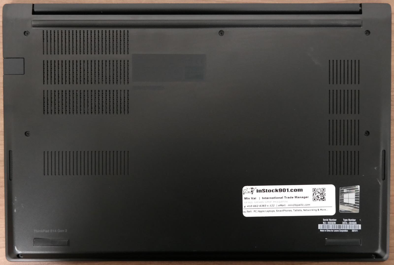 Lenovo ThinkPad E14 Gen 2 i5-1135G7 2.40GHz 8GB RAM 512GB SSD 14-inch FHD NO OS!
