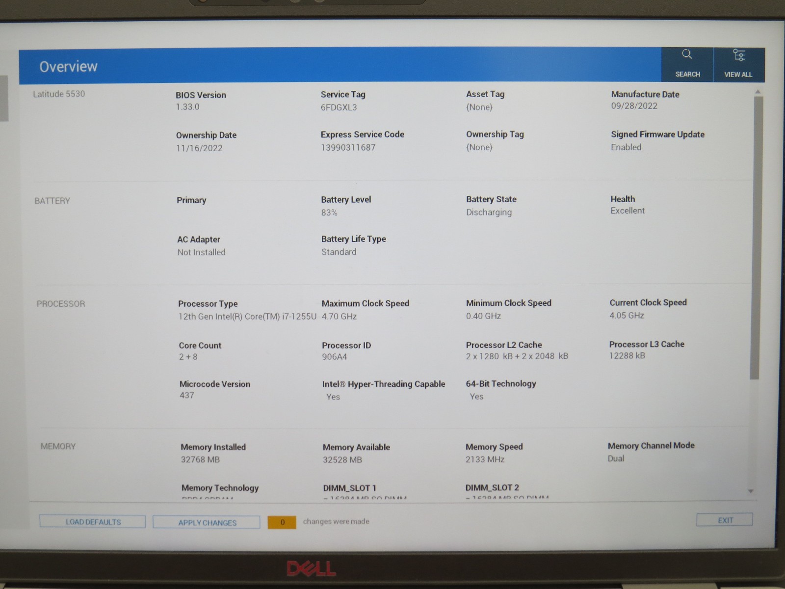 Dell Latitude 5530 i7-1255u @ 1.7GHz 32GB DDR4 256GB m2 15.6″ | Win 11
