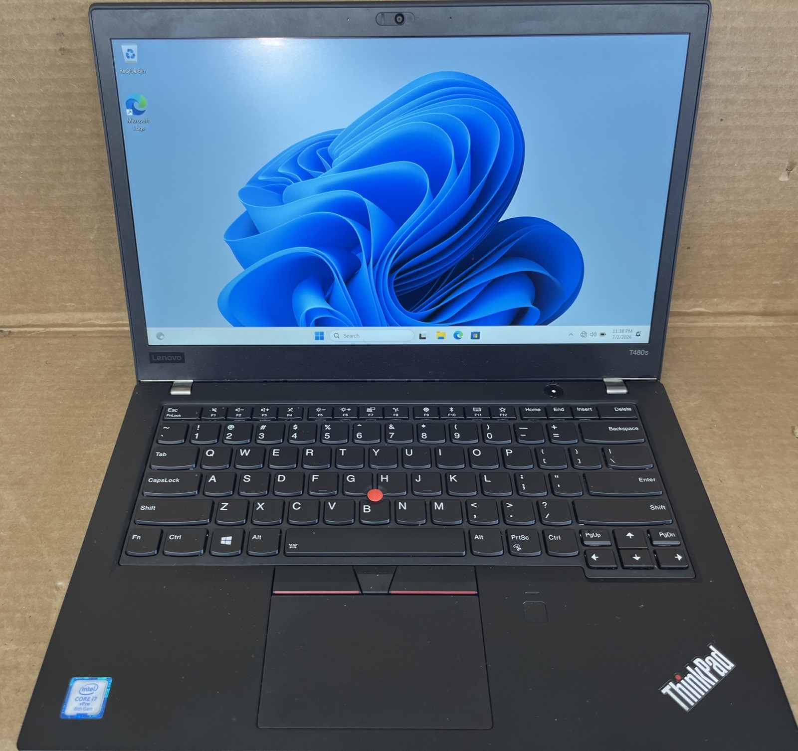 Lenovo ThinkPad T480s Black, Intel i7-8650 @1.90GHz, 16GB RAM, 512 GB, W11P