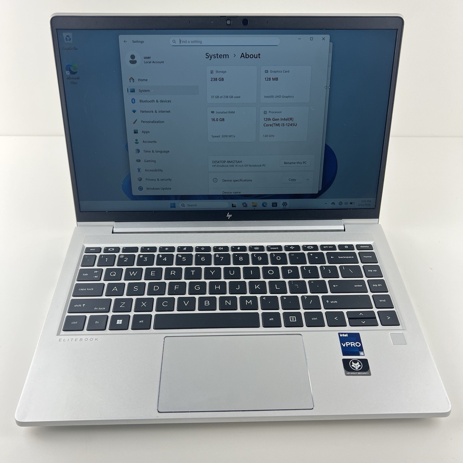 HP EliteBook 640 G9 14″ Laptop i5-1245U 1.6GHz 16GB RAM 256GB SSD HDMI Win 11P