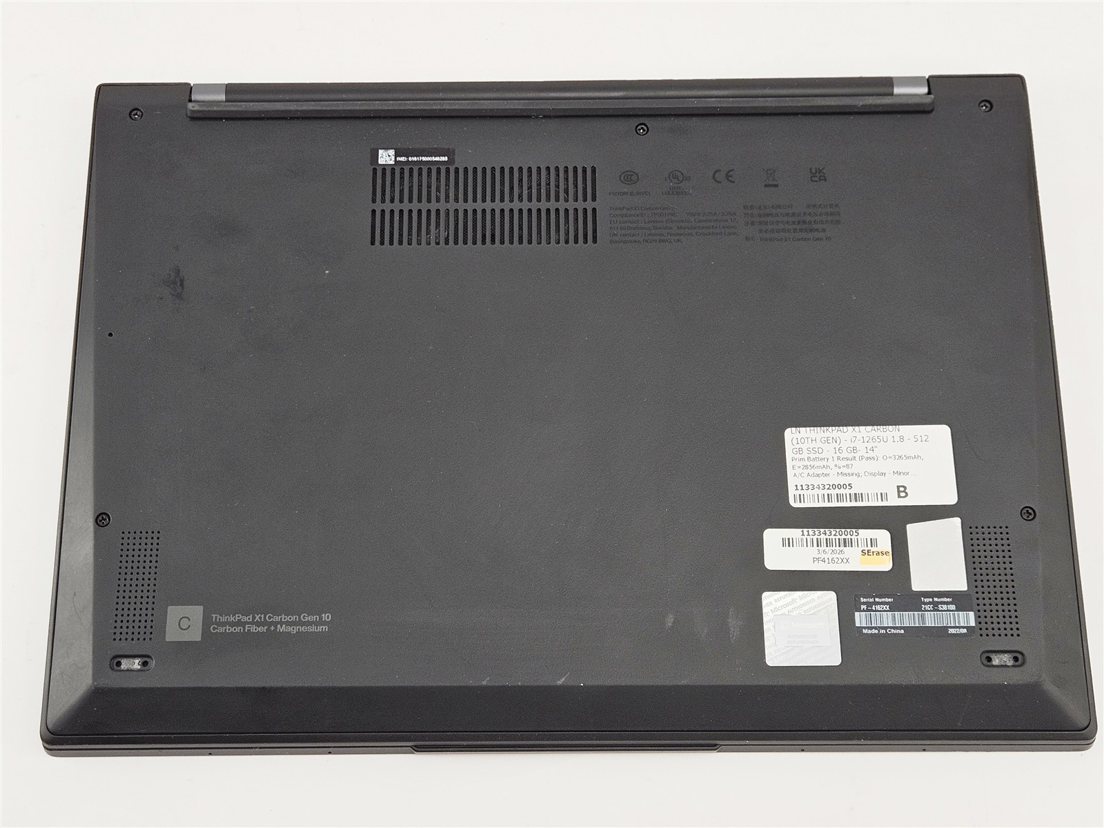 Lenovo ThinkPad X1 Carbon Gen 10 Black 14″ Core i7-1265U 16GB RAM 512GB NVMe SSD