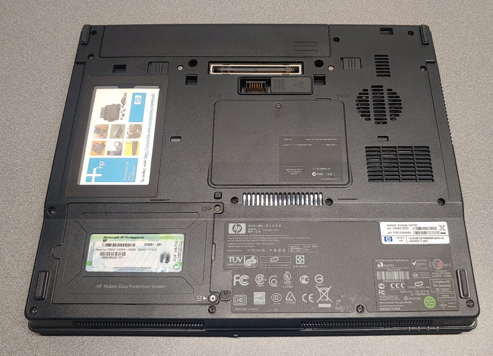 HP Compaq nc6120 Pentium 4 1.86GHz, 2GB RAM, 60GB, RS232, Serial, Windows 2000