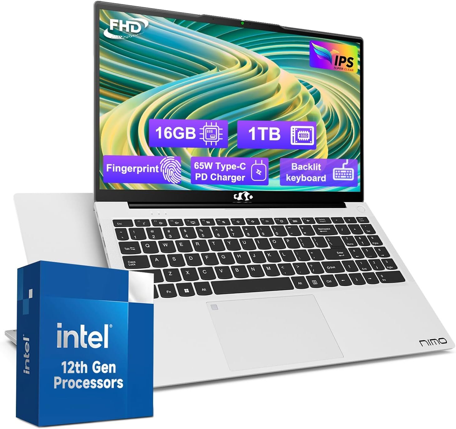 NIMO 15.6 FHD IPS Student-Laptop, 16GB RAM 1TB SSD 4-Cores Pentium N100 Computer