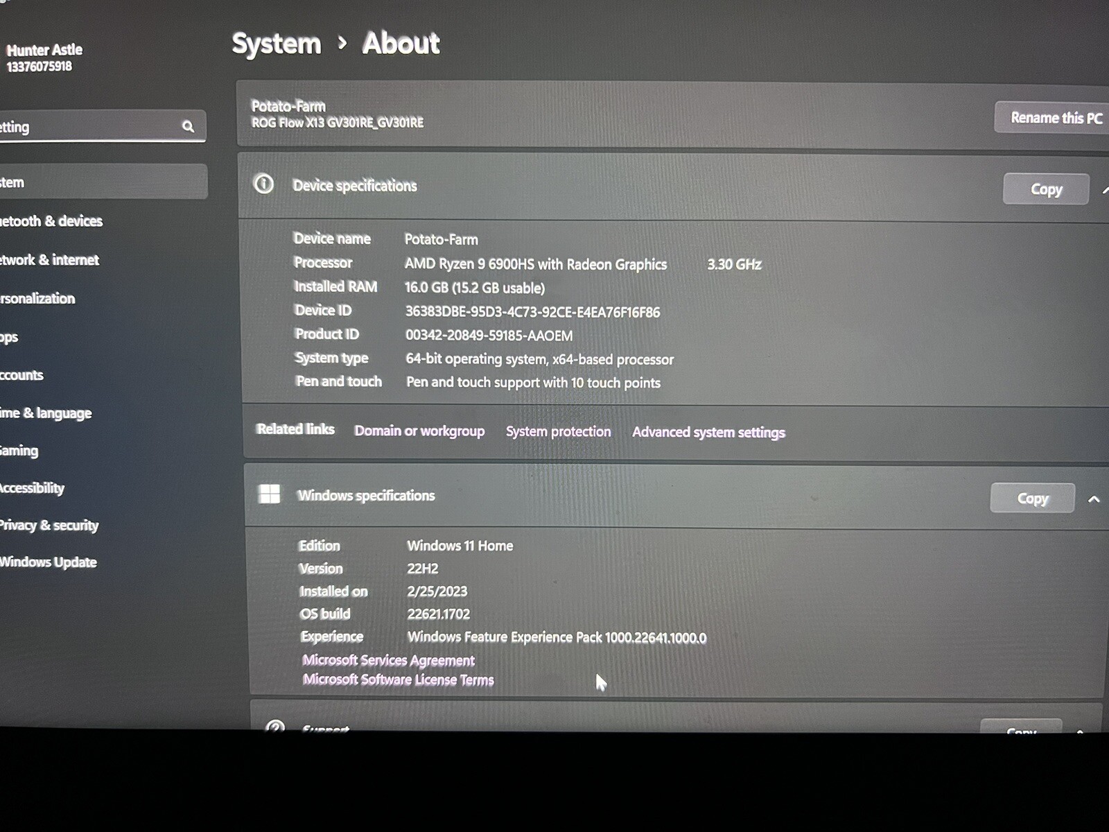 ASUS ROG Flow X13 13.4” (1TB SSD, AMD Ryzen 9 6000 Series, 4.90 GHz, 16GB)…