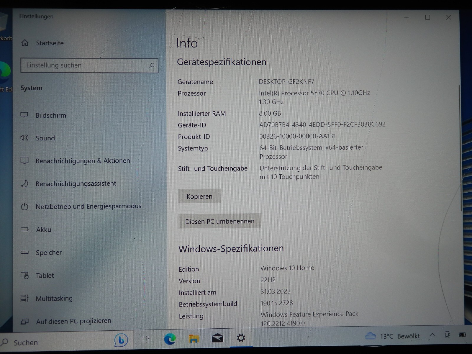 HP Envy X2 13-j001ng, Intel Core M 5Y70, 8GM Ram, 128GB SSD, 13.3″ inch FHD
